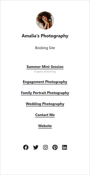 Biolink design for mini sessions